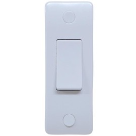 Architrave Light Switch 10AX 1 Gang 2-Way with 16mm Pattress Surface Box - Rounded White