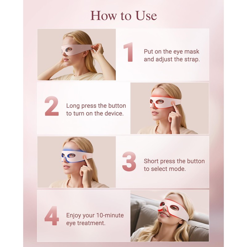 Red Light Therapy for Eyes, Wireless Under-Eye Red Light Therapy