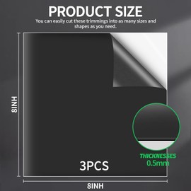 FUYITE 3Pcs Pond Liner Repair Patch, 8 x 8 Inch Self-Adhesive EPDM Liner Repair Patch Kit，Liner Repair Patch for EPDM Pond Liners, Waterproof Sealing Tape for Pond Liner Garden Cover Repair