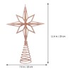 Christmas Tree Topper, Rose Gold Xmas Glitter Star with Spring