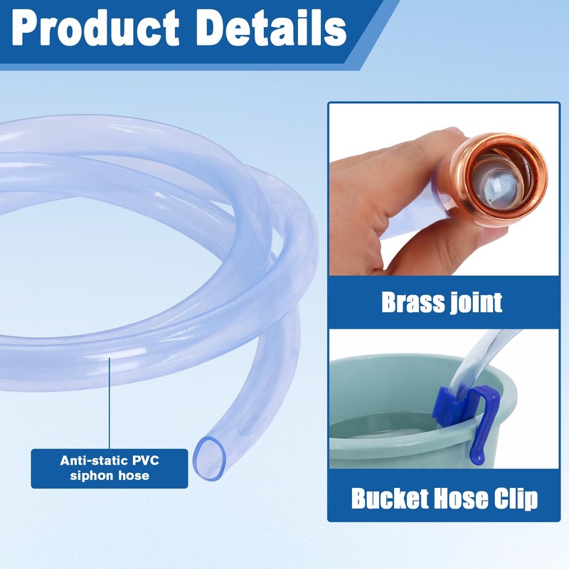 2 Pack 3/4" × 6FT Siphon Hose, Gas Siphon Hose