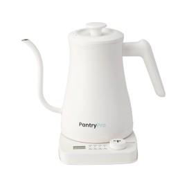 PantryPro Gooseneck Electric Kettle with Temperature Control, 34oz/1.0L Rapid Boil, Stainless Steel Interior, Auto Shut-Off, 1500W, Boil-Dry Protection, LED Indicator - White