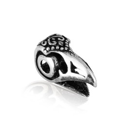 NKlaus 925 Sterling Silver Beard Pearl Celtic Raven Hair Bead Silver Beard Jewellery 2159