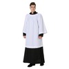 IvyRobes Premium White Round Neckline Surplice Church Liturgical Vestment Choir
