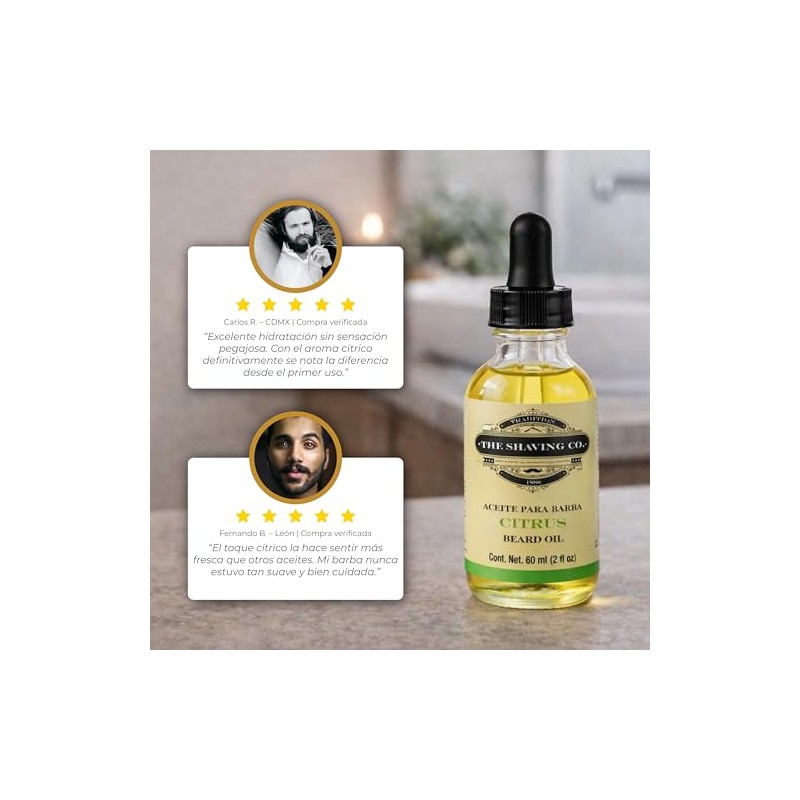Aceite para Barba Citrus 60ml/2oz. Nutre, Humecta e Hidrata tu