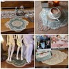 Mausouca Retro French Oval Doilies, Elegant velvet placemats Vase mats