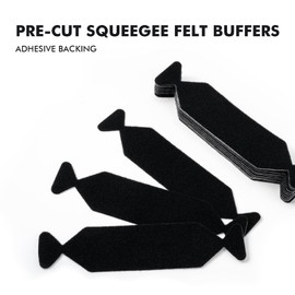 FOSHIO Pre-Cut 30PCS Squeegee Felts, Black Felt Tape with Adhesive Backing Fit 4-inchs Squeegee, Squeegee Buffer Sticky Felt Pads Vinyl Wrap Tools