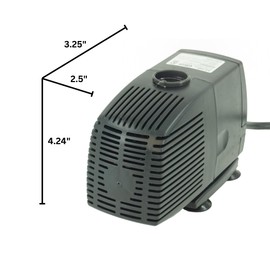 HALF OFF PONDS Fountain Master 350 GPH Submersible Fountain Pump – Includes 3 Nozzles, Flow Control & 30' Cord – Quiet, Energy Efficient Pond & Statuary Pump