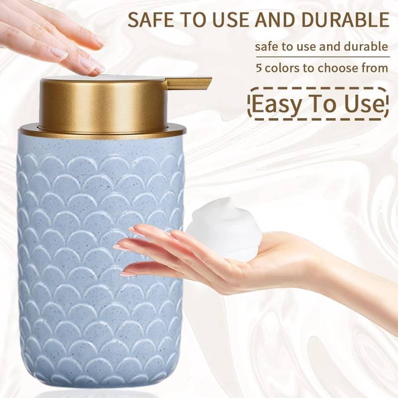 Foaming Soap Dispenser, Ceramic Foam Hand Dish Liquid Soap Dispenser