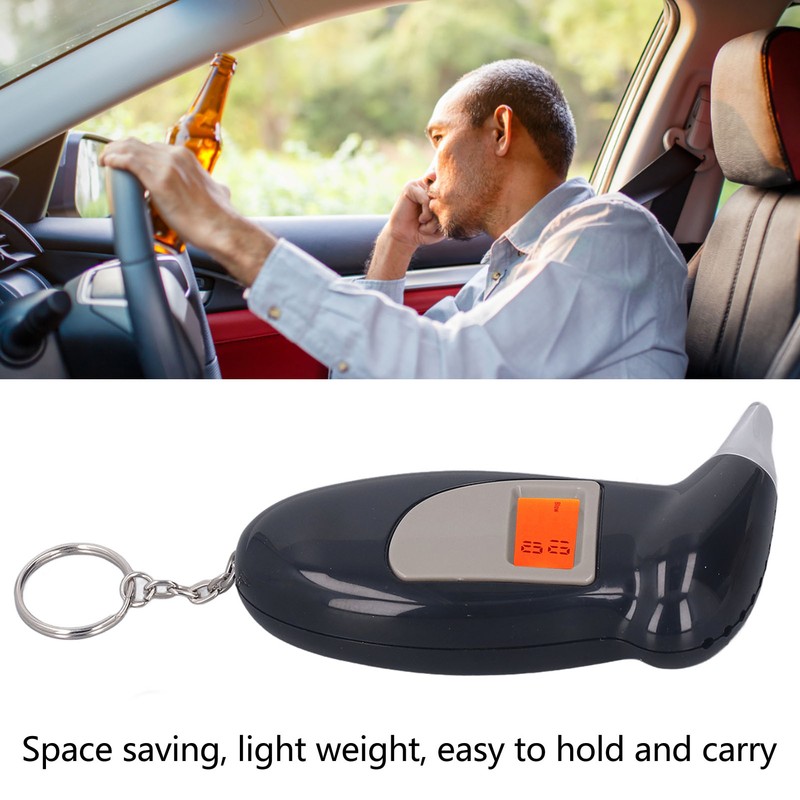 Alcohol Tester Professional LED Digital Keychain Breath Alcohol Detector Audible