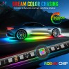 MICTUNING 4Pcs RGB+IC LED Strips Car Underglow Underbody System Neon