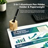 Pen Stand for Desk, 2-in-1 Single Pen Holder & Paperweight,