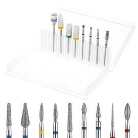 Sibba 17-Teiliges Nagelbohrer Bits Set Entfernen Nagelhaut Kit Nagelfräser Cuticle Fräser Bit Schleifkörper für Gelnägel Maniküre Pediküre Acryl Schleifköpfe Hartmetall Maschine Zubehör (3/32" 2.35mm)