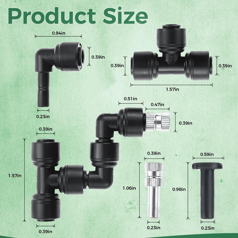 Lemfema 4 Pack 1/4'' Reptile Mister Nozzles, Reptile Fine Mist