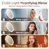30X Wall Mounted Makeup Mirror with Lights,3 Color Modes Dimmable