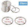 Pack of 20 key rings 25 mm, key rings, key