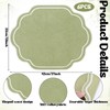 Breling 6 Pcs Sage Green Wedding Placemats Scalloped Embroidered Cotton