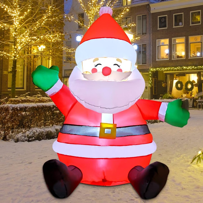 GOOSH 5 FT Christmas Inflatables Santa Claus Outdoor Decorations Blow