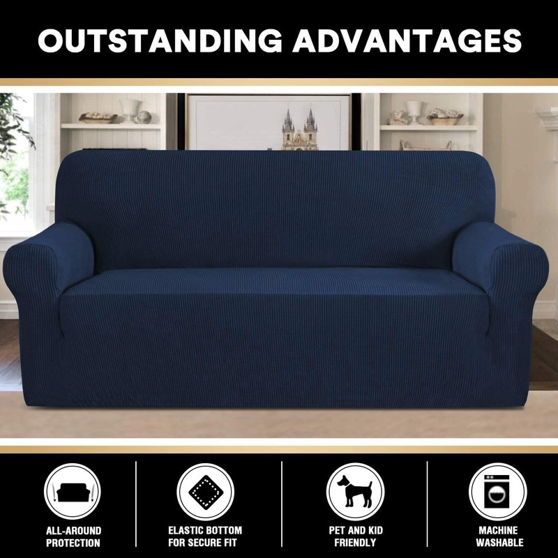 PrinceDeco Couch Covers for 3 Cushion Couch Sofa Pet Friendly