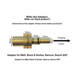 M&M Smartek Pressure Washer Adaptor for Black & Decker, Bosch AQT 1/4 Inch Female Thread 1/4 Inch Female to Bayonet Adapter for Black & Decker, Bosch AQT, Baricus
