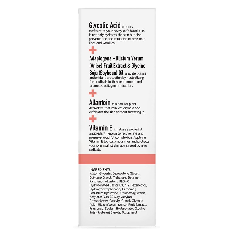 Clara's New York Resurfacing Glycolic Acid Facial Serum, Glowing and