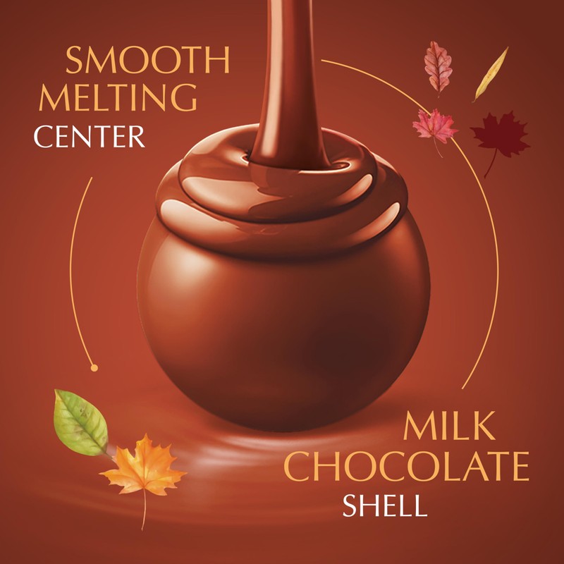 Lindt LINDOR Fall Pumpkin Spice Milk Chocolate Candy Truffles, 8.5