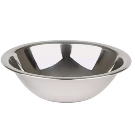 SET OF 6 - 6 1/2 Inch Wide Stainless Steel Flat Rim Flat Base Mixing Bowl