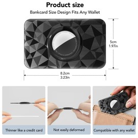 for AirTag Wallet Holder 2 Pack Ultra Thin, Wallet Card Holder for AirTag 1st/2nd Generation, Slim Thin Air Tag Card Case for Purse, Handbag, Backpack, Clutch, Luggage, Badge, Passport (Black/Pink)