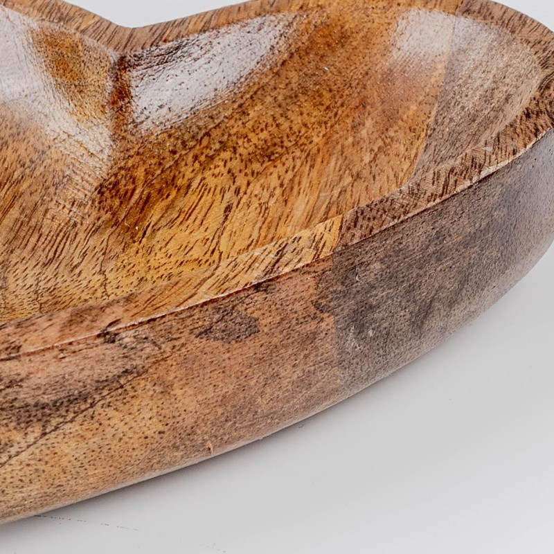 levandeo Wooden Heart Plate 14 x 12 cm Mango Wood
