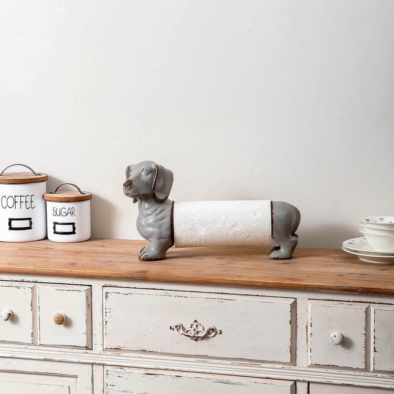 NIKKY HOME Dachshund Dog Paper Towel Holder Wiener Dog Vintage