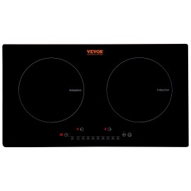 24'' Induction Cooktop 4 Burners 1800W Touch Screen Built-In Ceramic Surface Kitchen Electric CooktopNumber of kitchen Range: 2, Power: 1800 W