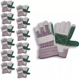 Safety, Crowd Control, Rope Cordova Regular Shoulder Leather Gloves, Joint Palm, Rubberized Safety Cuff