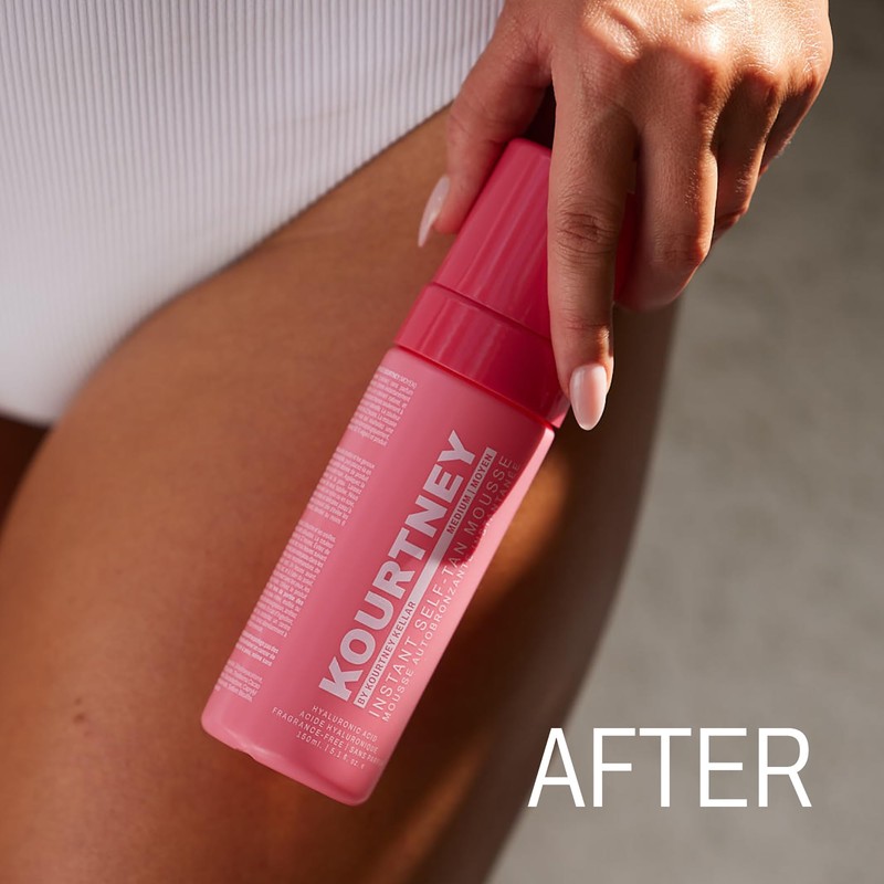 KOURTNEY Instant Self-Tan Mousse - Sunless Tanning Foam for Natural-Looking