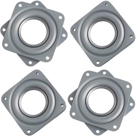 Pack of 4 Square Swivel Plate, Swivel Plate, Ball Bearing Turntable, Swivel Ball Bearing, Swivel Bearing 360 Degree Turntable, for TV Rack, Desk, Dining Table, Kitchen (Silver)