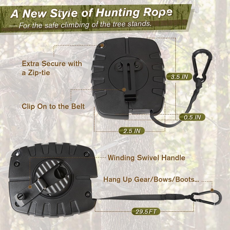 Retractable Bow Hoist, 29.5FT Bow & Gear Hoist for Tree
