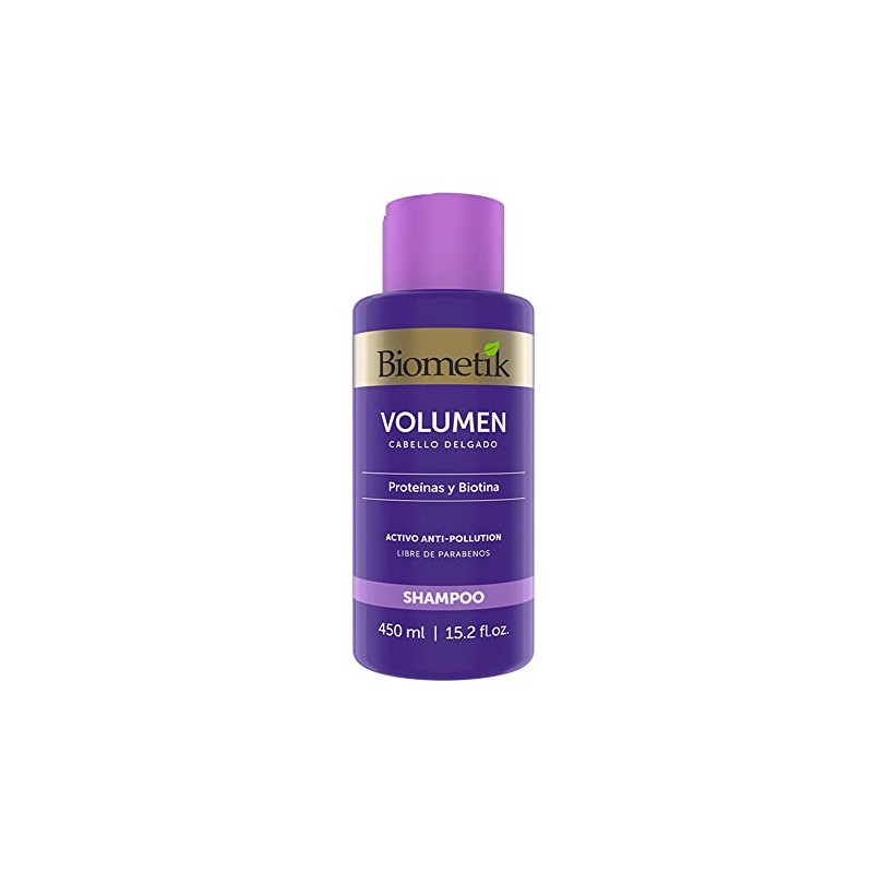Biometik Volumen, Shampoo para Cabello Delgado, Mayor Volumen, Mejora el