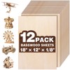 MITINU 12 Pack Basswood Sheets for Crafts,18"x12"x1/8" 3mm Thick Plywood
