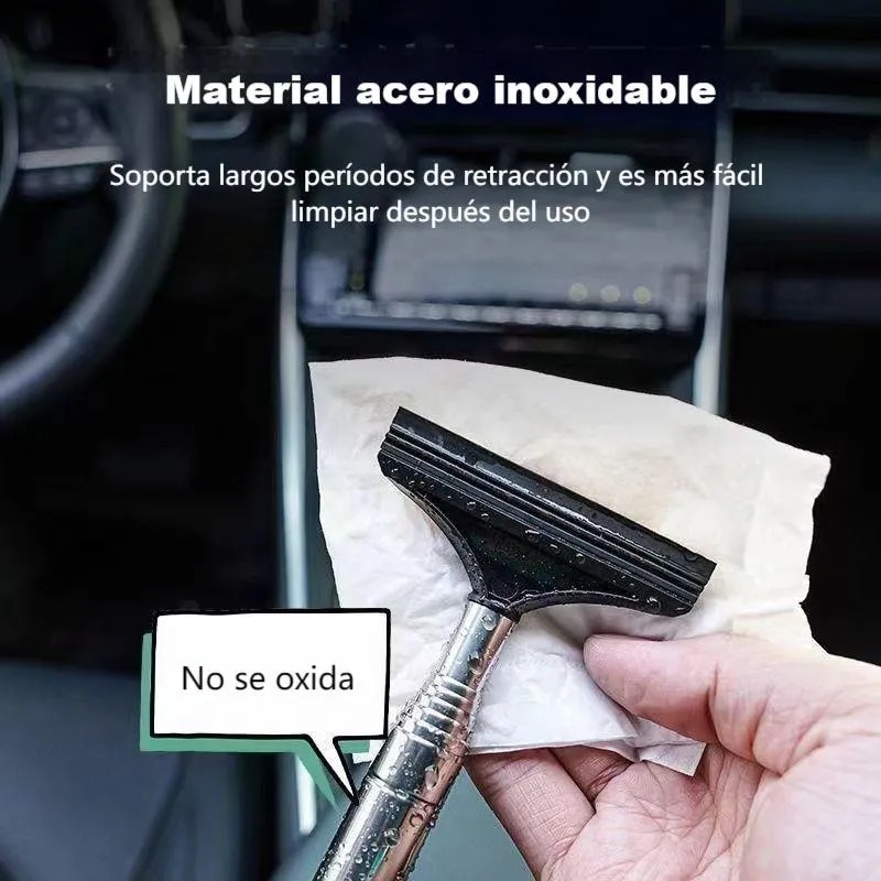 2 Pcs Acero Inoxidable Espejo Telescópico Limpiaparabrisas