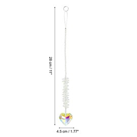 PATIKIL Hanging Crystal Suncatcher Prism with Heart Ball Beads for Indoor/Outdoor Window Home Car Garden Birthday Party Decor Women, AB-Color