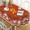 Yighty Oval Fall Tablecloth,OrangeThanksgiving Autumn Harvest Pumpkin Sunflower Maple Leaf