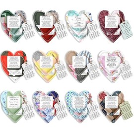 24 Pcs Mini Prayer Quilts with Cross Heart Pocket Prayer Quilt Christian Sympathy Gift for Women Mothers Day Religious Church Faith Gifts Scripture Cloth Panel Hospital Baptism(Retro)