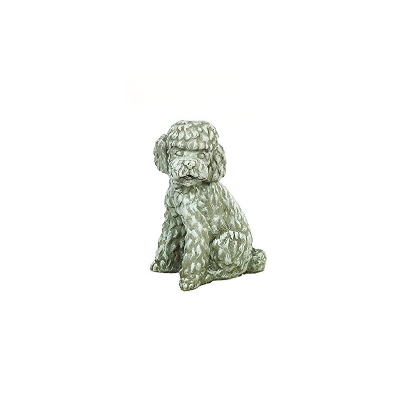 Solid Rock Stoneworks Long Hair Poodle Dog Stone Statue 12in
