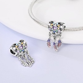 LNQOBU 925 Sterling Silver Charms for Bracelets and Necklaces Pendants Beads Mother's Day Charms Jewelry Gift for Women Girls
