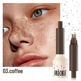 Freckle Pen & Stamp – Waterproof & Smudge-Proof – Long Lasting Transfer-Resistant 5-Point Design for Natural Sun-Kissed Look Vegan Cruelty-Free (Coffee)