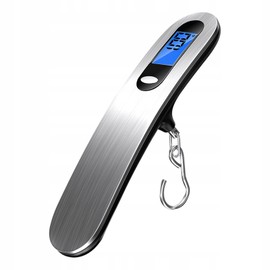 LTC - LWG112 Digital Suitcase Scales with Hooks - Mini Scales 30-50 kg - for Suitcases, Fishing - with Tare Function, LCD Display - Pocket Scales Small 150 mm x 35 mm x 25 mm