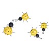 4Pcs/Set Wrought Iron Bee Decoration Wall Hanging 3 Dimensional Bee