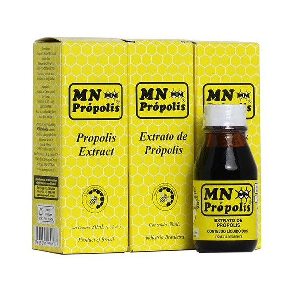 Made in Brazil High Density MN Propolis 1.0 fl oz (30 ml) x 3 Boxes
