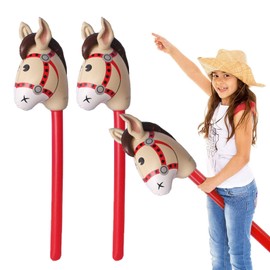 UILYNIU 2 Pack Inflatable Stick Horse,37 Inches Children s Inflatable Pony Stick,for Christmas Horse Themed Birthday Party Decoration Party Favour Props Inflatable Horse Costume Sticks (2 Pcs)