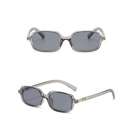 OSAGAMA Retro Rectangular Sunglasses Women Men Vintage Flat Square Glasses UV400 Protection, Clear grey