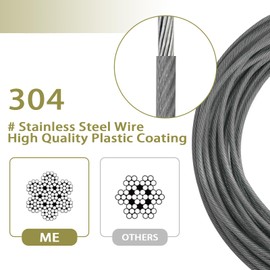 Dog Tie Out Cable 16.4FT Dog Runner for Stainless Steel Wire Cable, Anti Rust Spiral Stake, Outside Leash & Chain for Camping and Yard, 8'' Heavy Duty for Medium-Large Dogs Up to 125 lbs (Gray)